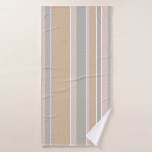 Beige stripes bath towel (Bath Towel)