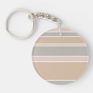Beige stripes keychain