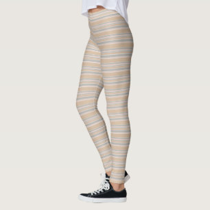 Beige stripes leggings