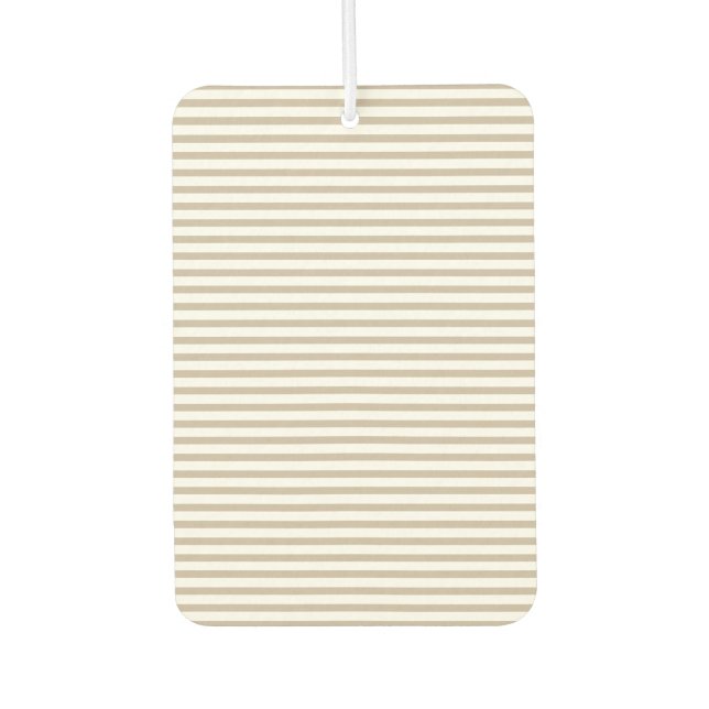 Beige stripes white background pattern air freshener (Front)