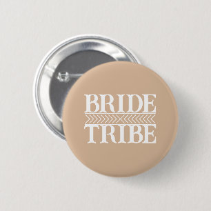 Beige Stylized Bride Tribe 2 Inch Round Button