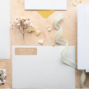 Beige Stylized Names Wedding Return Address