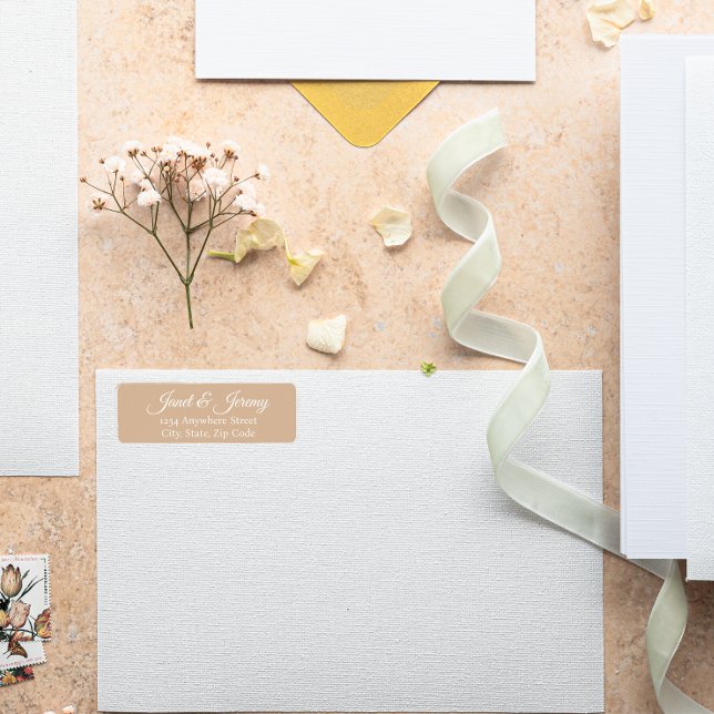 Beige Stylized Names Wedding Return Address (In Situ Wedding)