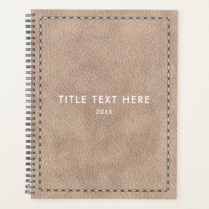 Beige Suede Leather Texture & Stitching 2026 Planner