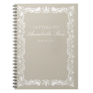 Beige Talaver Tile Fiesta Letters to Birthday Girl Notebook