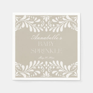 Beige Talavera Tile Spanish Fiesta Baby Sprinkle Napkin