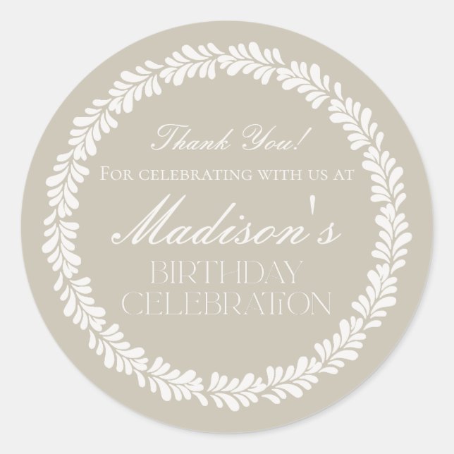 Beige Talavera Tile Spanish Fiesta Birthday Favour Classic Round Sticker (Front)