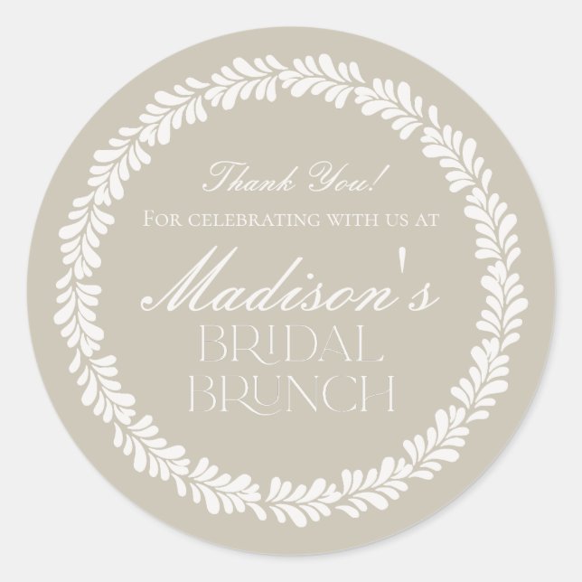 Beige Talavera Tile Spanish Fiesta Bridal Brunch Classic Round Sticker (Front)