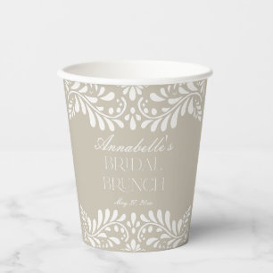 Beige Talavera Tile Spanish Fiesta Bridal Brunch Paper Cups