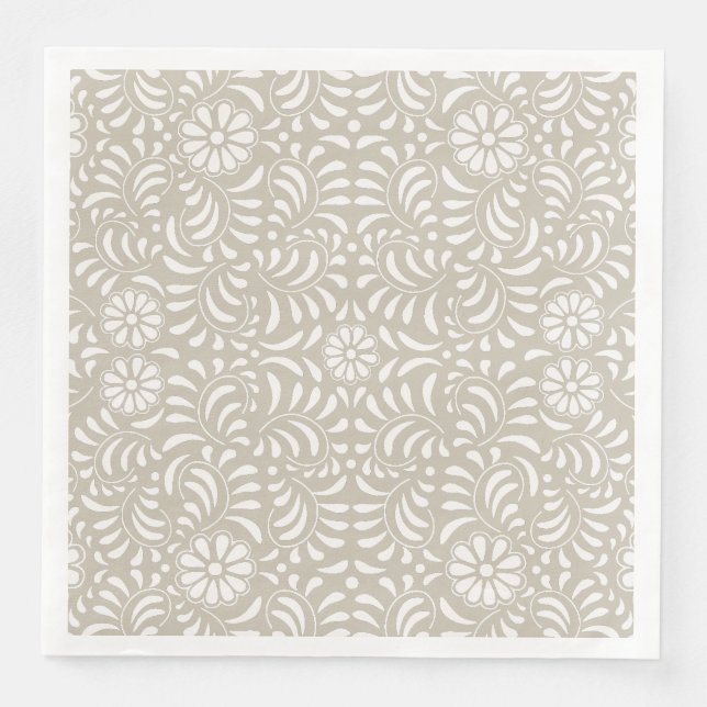 Beige Talavera Tile Spanish Style Fiesta Napkin (Front)