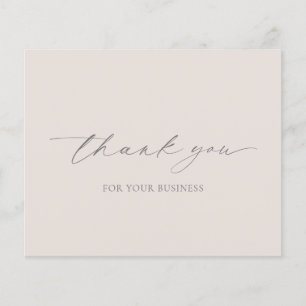 Beige Tan Moderne Budget Carte de remerciements