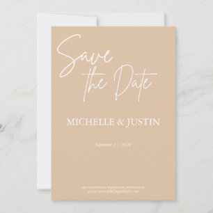 Beige Tan Save The Date