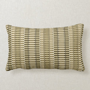 Beige Tan Yellow Stylish Modern Abstract Pattern Lumbar Pillow