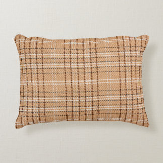 beige tartan background a checked plaid weave patt accent pillow
