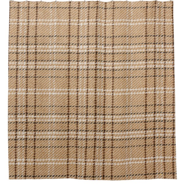 Beige Tartan: Classic Plaid Weave. (Front)