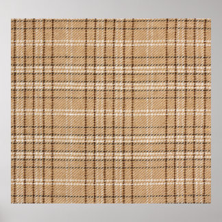 Beige Tartan: Classic Plaid Weave. Poster