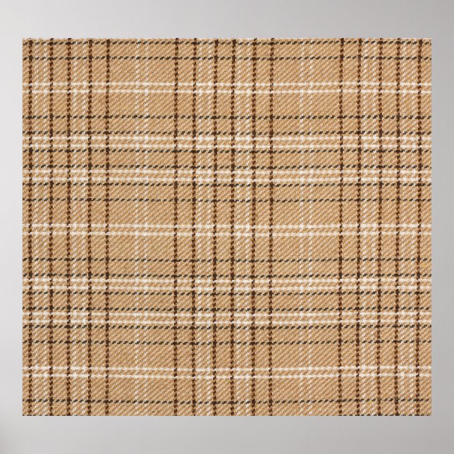 Beige Tartan: Classic Plaid Weave. Poster (Front)