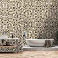 Beige Taupe Brown Black White Bohemian Tribe Art
