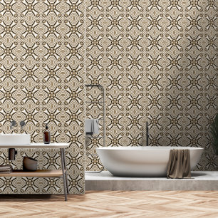 Beige Taupe Brown Black White Bohemian Tribe Art Wallpaper