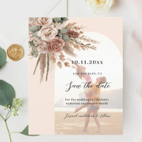 Beige taupe roses photo arch wedding Save the Date