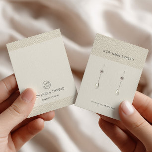 Beige Textured Earring Display Card