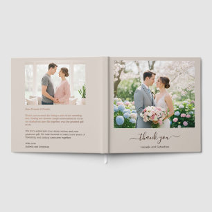 Beige Thank you friends family Guest Book