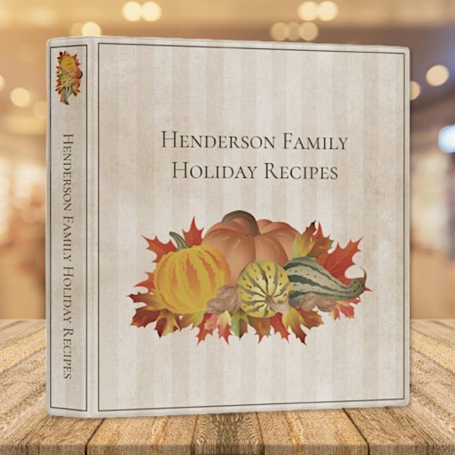 Beige Thanksgiving Pumpkins and Squash Binder (Beige Thanksgiving Pumpkins and Squash Recipe Binder)