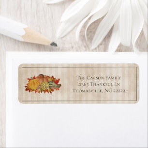 Beige Thanksgiving Pumpkins and Squash Label