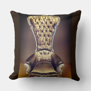 Beige Throne Throw Pillow