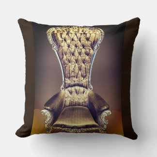 Beige Throne Throw Pillow