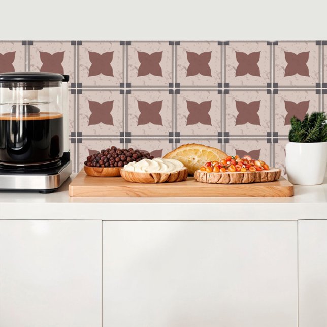 Beige tile with tile-coloured flower & grey frame (Creator Uploaded)