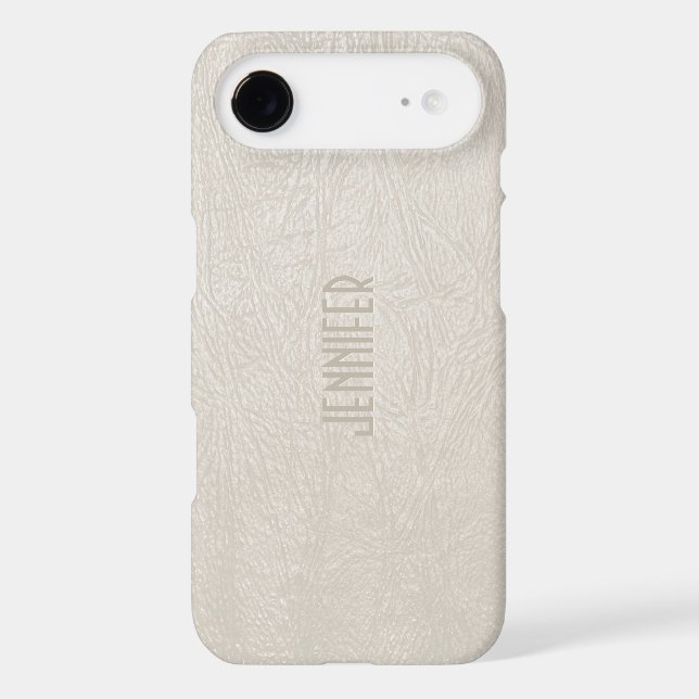 Beige Tones Faux Leather Look Case-Mate iPhone Case (Back)