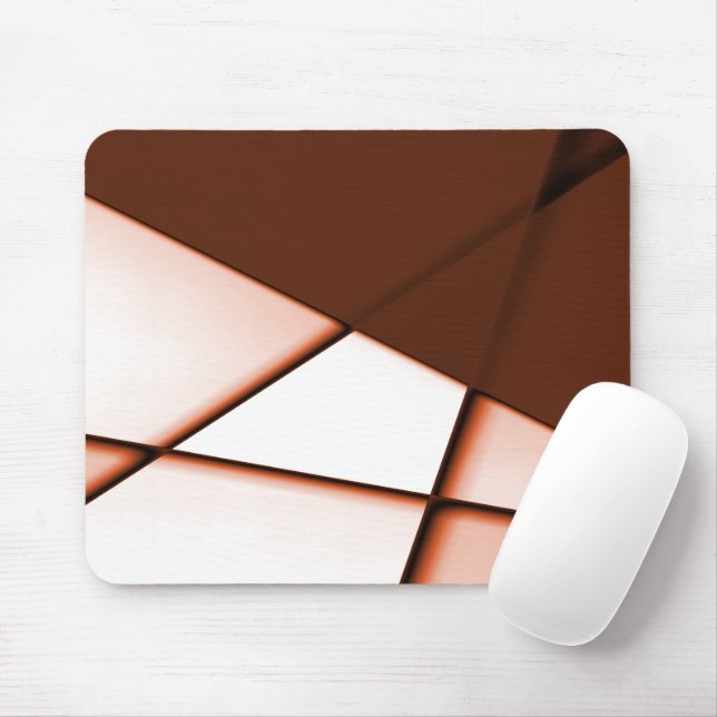 Beige trapeze rectangle under dark brown sheet     mouse pad (With Mouse)
