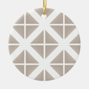 Beige Trendy Triangle Pattern Ceramic Ornament