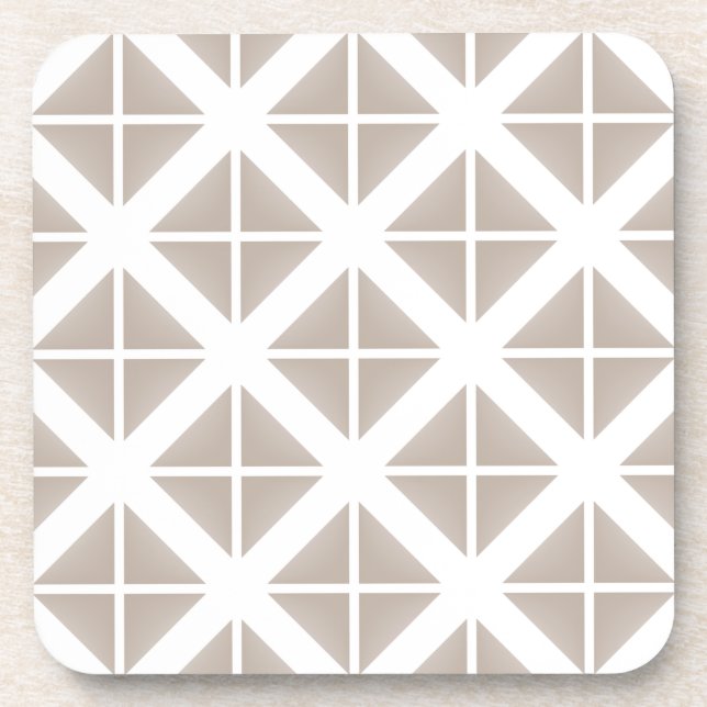 Beige Trendy Triangle Pattern Coaster (Front)