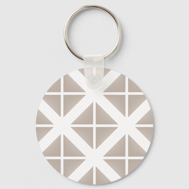 Beige Trendy Triangle Pattern Keychain (Front)