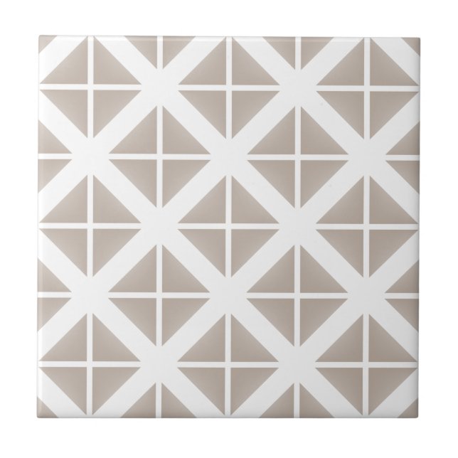 Beige Trendy Triangle Pattern Tile (Front)