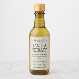 Beige Vanilla Extract Bottle Homemade with love Wine Label