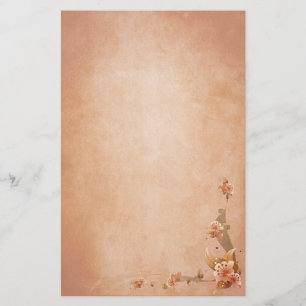 Beige Vintage Lilies Stationery