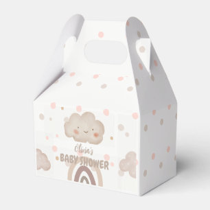 Beige Watercolor Baby Shower Favor Box