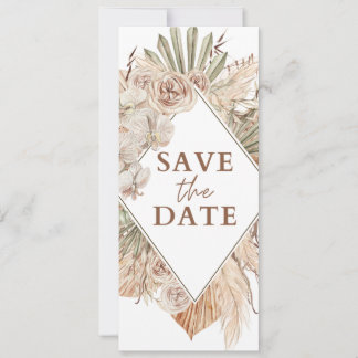 Beige Watercolor Boho Save Date Wedding Invitation