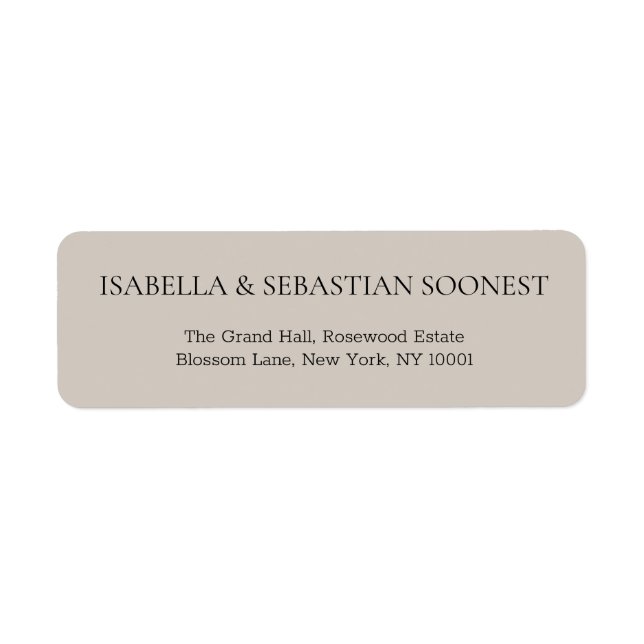 Beige Wedding Address (Front)