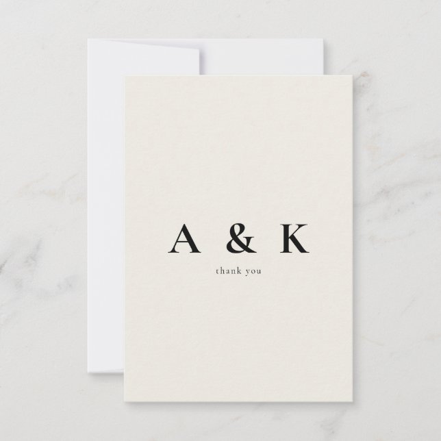 Beige Wedding Blank Thank You (Front)