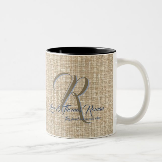 Beige wedding coffee cups personalized (Right)