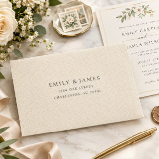 Beige Wedding Envelopes | Custom Printed