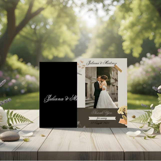 Beige Wedding Invitation with Bride & Groom Photo (Créateur téléchargé)