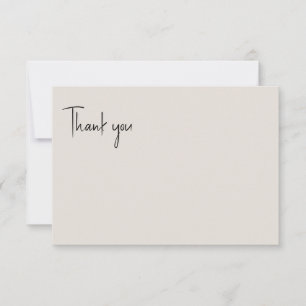 Beige Wedding Message Thank You Card