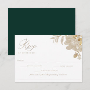 Beige Wedding RSVP Food Allergy Diet Restriction Card