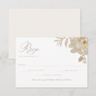 Beige Wedding RSVP Food Allergy Diet Restriction Card
