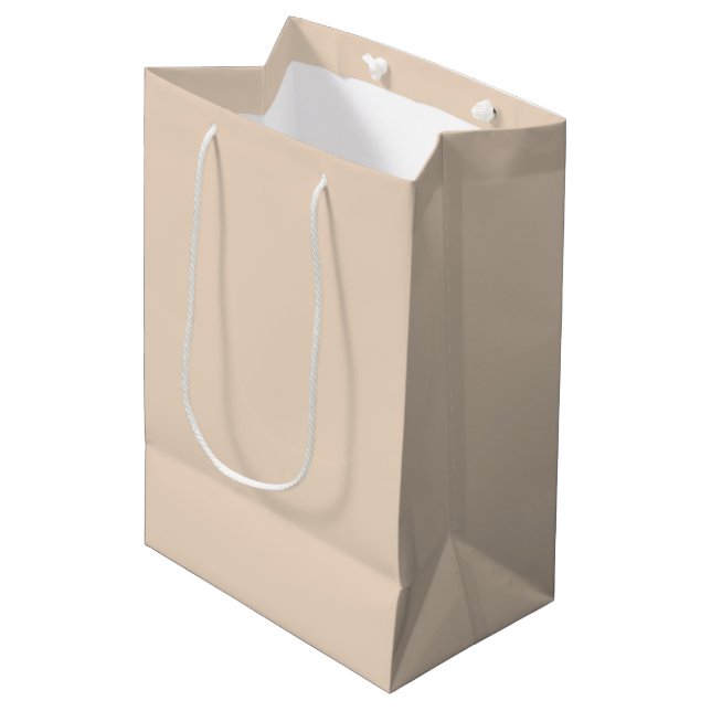 Beige Weddings Christmas Pastel Custom Colour 2024 Medium Gift Bag (Front Angled)